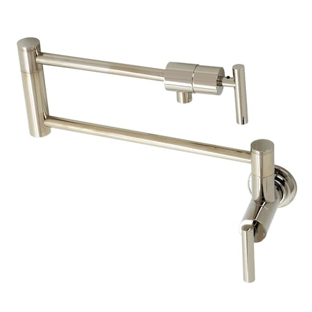 Kingston Brass KS4106CML Wall Mount Pot Filler, Polished Nickel KS4106CML